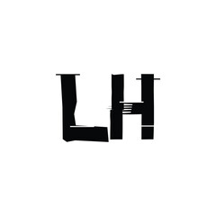 LH monogram logo design letter text name symbol monochrome logotype alphabet character simple logo