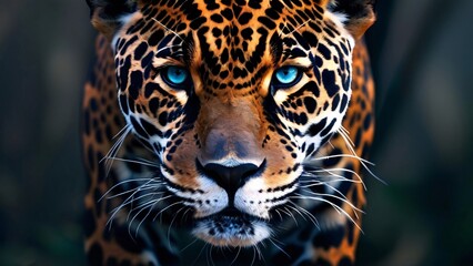 Fototapeta premium Majestic Jaguar in Natural Habitat for World Jaguar Day: Wild and Powerful Big Cat in a Lush Jungle Setting