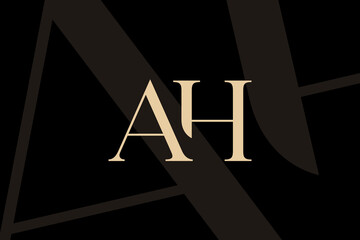 AH or HA letter logo icon design. Classic style luxury initials monogram.