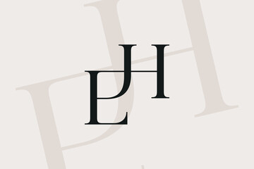 EH or HE letter logo icon design. Classic style luxury initials monogram.