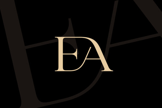 EA or AE letter logo icon design. Classic style luxury initials monogram.