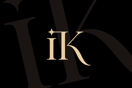 IK or KI letter logo icon design. Classic style luxury initials monogram.