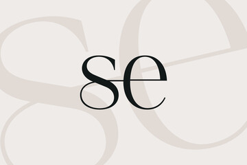 SE or ES letter logo icon design. Classic style luxury initials monogram.