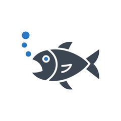 Obraz premium Fish and Bubbles Icon