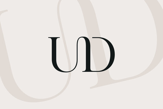 UD or DU letter logo icon design. Classic style luxury initials monogram.