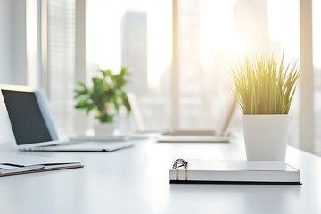 Fototapeta premium Modern Office Workspace with Natural Light