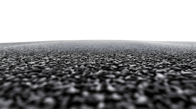 Empty Asphalt Road with Smooth Texture and Leading Lines, Capturing a Minimalist, Monochrome Perspective of a Desolate Highway Stretching to the Horizon