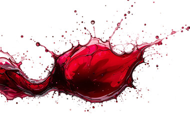 Elegant red wine splatter creating an artistic effect on white