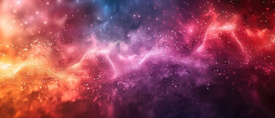 Fototapeta premium Cosmic Nebula with Vibrant Colors and Sparkling Dust