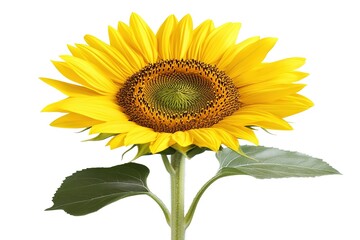 Fototapeta premium Sunny Delight: A Vibrant Yellow Sunflower in Full Bloom, Petals Unfurled art plant flora field happy