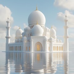 Fototapeta premium A highly detailed 3D cute icon mosque render
