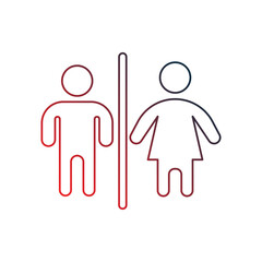 public toilet gradient outline icon with white background vector stock illustration