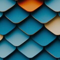 Abstract Blue  Orange  Beige Square Pattern Background Texture