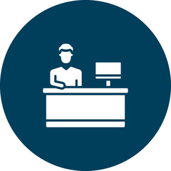 Working At The Office Vector Icon Design