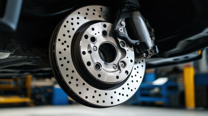 Set line Car brake disk with caliper, mirror and  icon. Vector