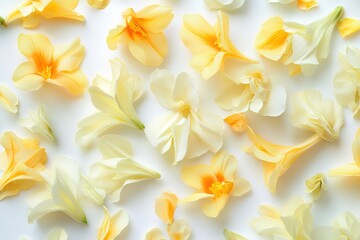 Obraz premium Elegant Yellow and White Freesia Blooms: Delicate Petals, Springtime Beauty, Floral Design one post 