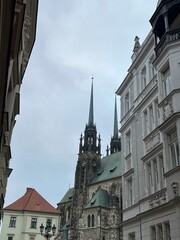 A church viewed from below