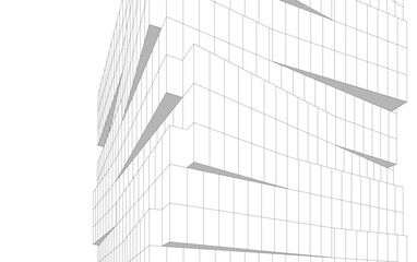 Fototapeta premium Modern architecture 3d rendering vector illustration