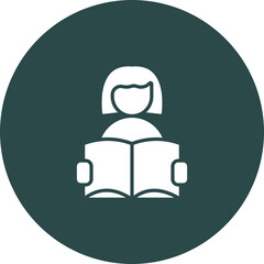 Woman Reading Vector Icon Design