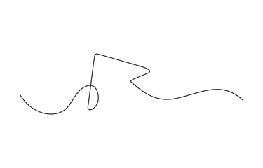 Obraz premium Continuous line drawing of arrow symbol abstract line art illustration, Arrow path in one continuous line drawing.