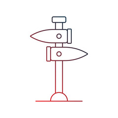 road sign gradient outline icon with white background vector stock illustration