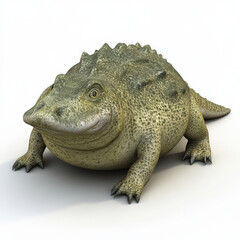 Obraz premium Plump prehistoric amphibian, textured skin, short legs