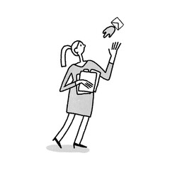 Company Pack Woman Delivery E-Commerce Mailing Bird Documents