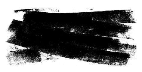 Linocut texture. Ink roller background. Grunge letterpress rectangles. Dry black brayer striped lines isolated on white background. Painted relief stains. Vector lino eroded abstract illustration.