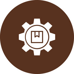 Box In the Gear Vector Icon Design