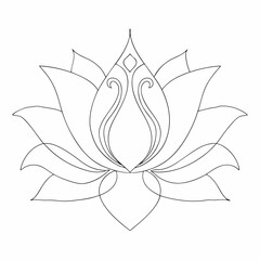 lotus flower line art simple design symmetrical