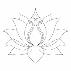 lotus flower line art simple design symmetrical