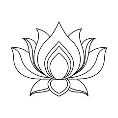 lotus flower line art simple design symmetrical
