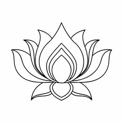 lotus flower line art simple design symmetrical