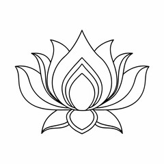 lotus flower line art simple design symmetrical