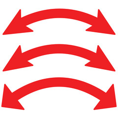 Dual sided arrow vector, icon, silhouette design. Semicircular curved thin, long double ended arrow vector design for website, app and logo design. Dual sided arrow icons. eps 10