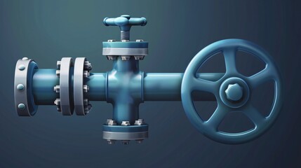 Realistic Metal Plumbing Pipe Ball Valve Mockup for Professionals