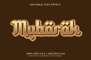 Eid Mubarak Editable Vector Text Effect. Ramadan Template. Arabic editable font template