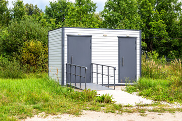 New modular public toilet at the city park