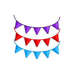 party decorations flag icon red purple and blue flags