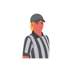 Referee,  Women Career Flat Vector Illustration