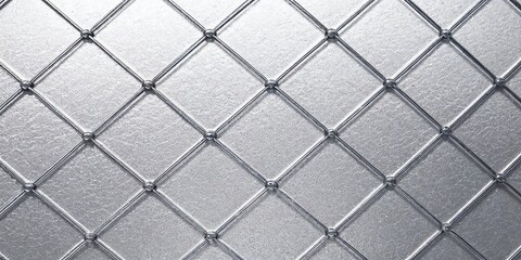 Fototapeta premium Industrial Action Close-up of Metallic Chain-Link Fence Urban Setting Textured Surface Modern Design High-Resolution Perspective Architectural Concept