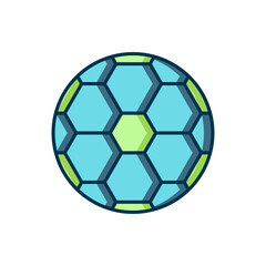 Fototapeta premium Filled outline Soccer football ball icon isolated on white background. Sport equipment. Flat filled outline style with shadow. Vector