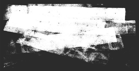 Fototapeta premium Linocut texture. Ink roller background. Grunge letterpress rectangles. Dry brayer striped lines isolated on dark background. Painted relief stains. Vector lino eroded abstract illustration.