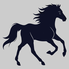 horse galloping silhouette vector design art and illustration