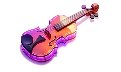 Obraz premium Glowing violin, isolated, studio shot, music website
