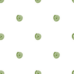 Polka dots seamless pattern crayon drawn. Circle confetti endless background. Birthday round points by pencil repeat cover. Scribble spots marker draw. Vector surface design festive motif.