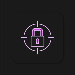 Obraz premium Filled outline Lock icon isolated on black background. Padlock sign. Security, safety, protection, privacy concept. Flat filled outline style with shadow. Vector