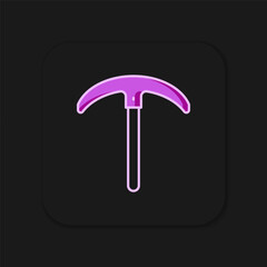 Filled outline Pickaxe icon isolated on black background. Flat filled outline style with shadow. Vector