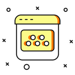 Filled outline Taxi mobile app icon isolated on white background. Mobile application taxi. Flat filled outline style with shadow. Vector