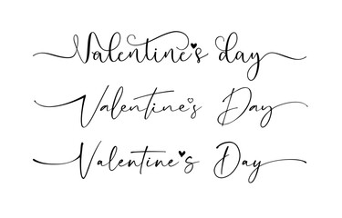 Set of creative vintage elements for Valentines Day congratulations. Black and white template. Happy Valentine's Day text concept. Handdrawn style arts. Cute graphic decor with creative heart Web icon